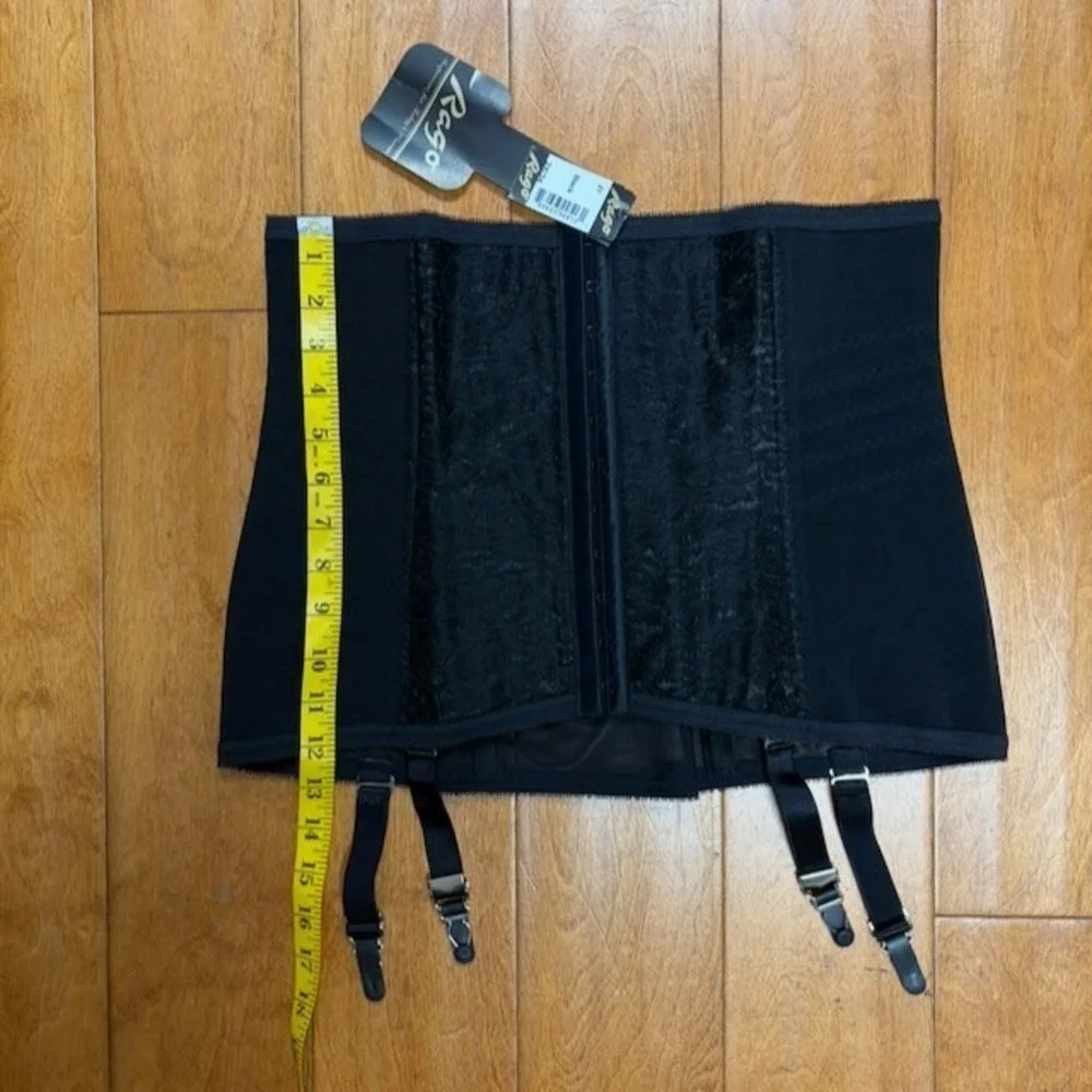 Rago Waist Cincher Garter Belt 2X/34 Black Lace NWT Shapewear USA Style 21